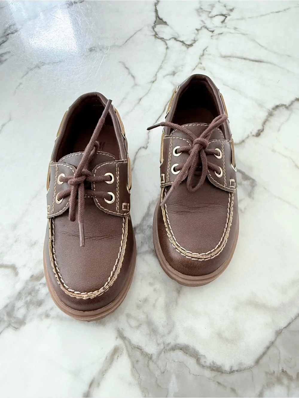 H&M Brown Kids Boat Shoes with Contrast Stitching